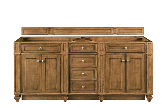 Bristol 72" Double Vanity, Saddle Brown