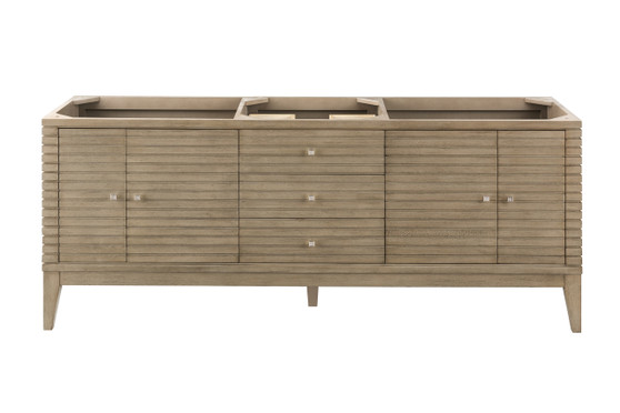 Linear 72" Double Vanity, Whitewashed Walnut