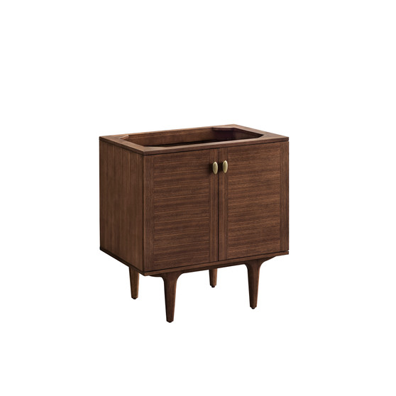 Amberly 30" Single Vanity, Mid-Century Walnut