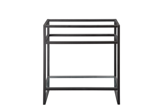 Boston 31.5" Stainless Steel Sink Console, Matte black
