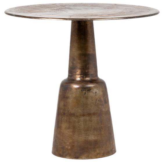 Blake 32" Round Aluminum Antique Brass Finished Pedestal Base BistroTable