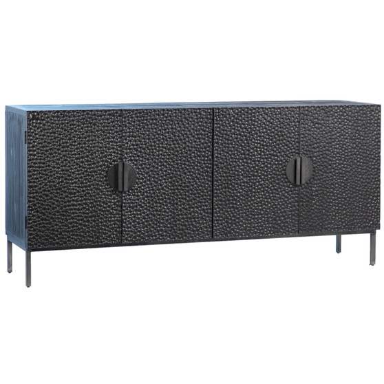 Cordilia 79" Reclaimed Pine and Iron Contemporary 4-Door Sideboard