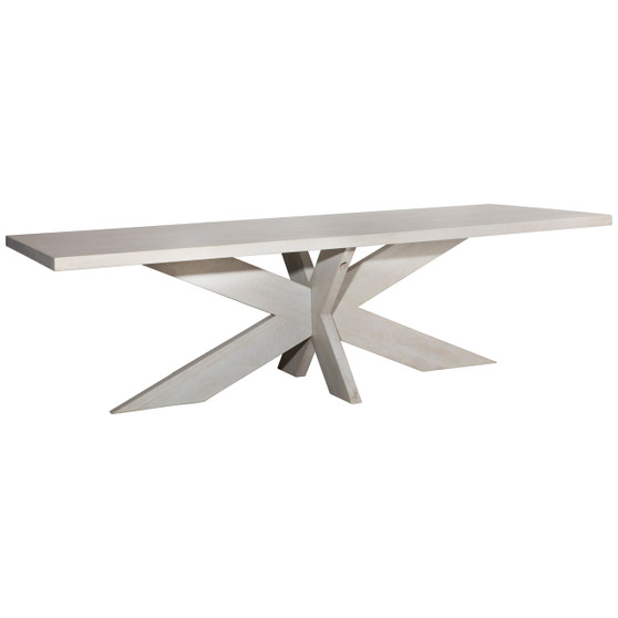 Gael 102" Rectangular Mango Wood Pedestal Table Finished in an Antique Whitewash