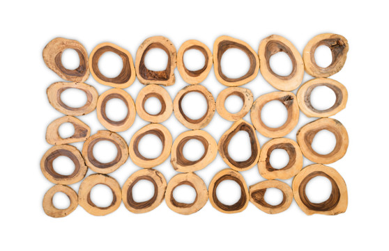 Chuleta Rings Wall Art, Chamcha Wood, Rectangular