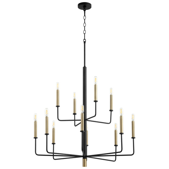 Apollo Chandelier | Noir and Aged Brass - Medium