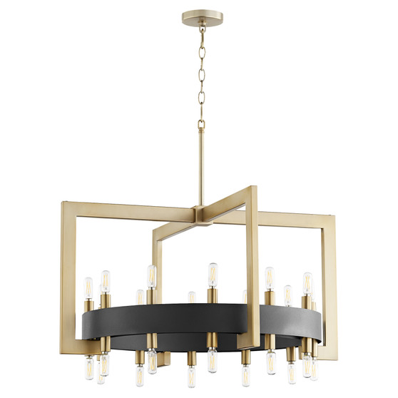 Archibald Chandelier 24-Light | Noir and Aged Brass