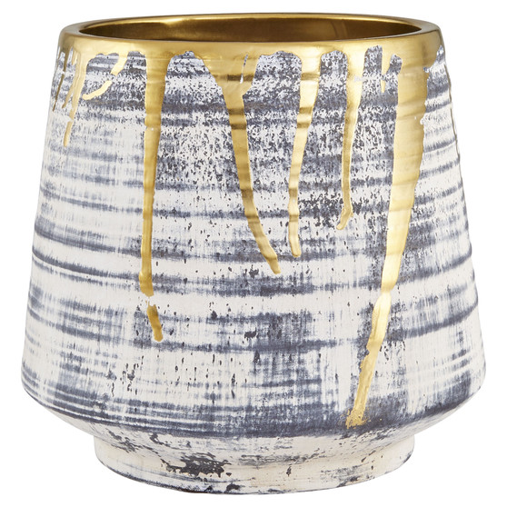 Athenian Planter | Beige & Black & Gold