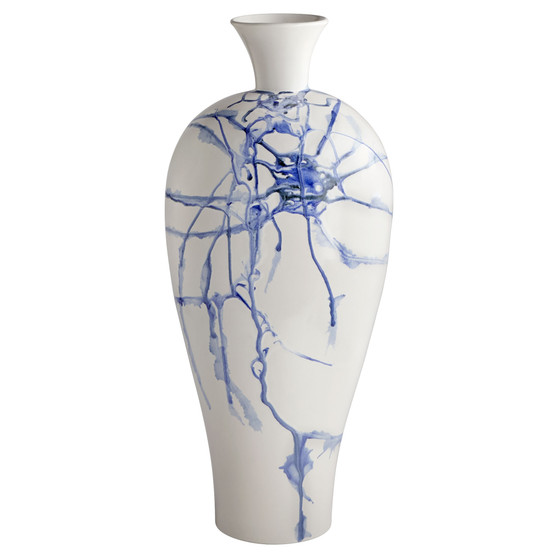 Neos Vase | White & Blue & Black - Large