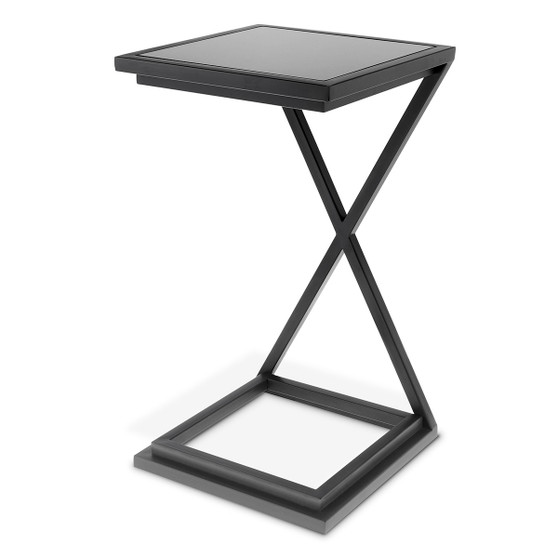 Side Table Cross Gunmetal Finish