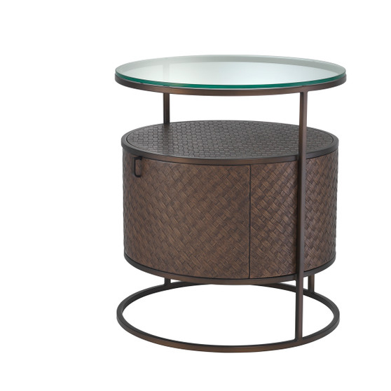 Bedside Table Napa Valley Woven Oak Veneer