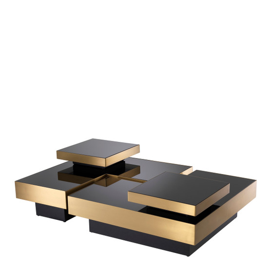 Coffee Table Nio Brushed Brass Finish Set of 4