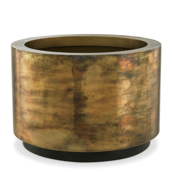 Planter Jasper Round L Vintage Brass Finish