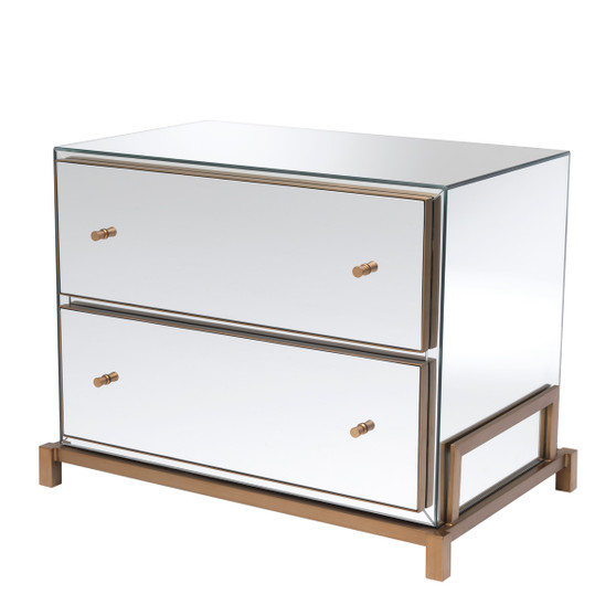 Bedside Table Clarington Brushed Brass Finish