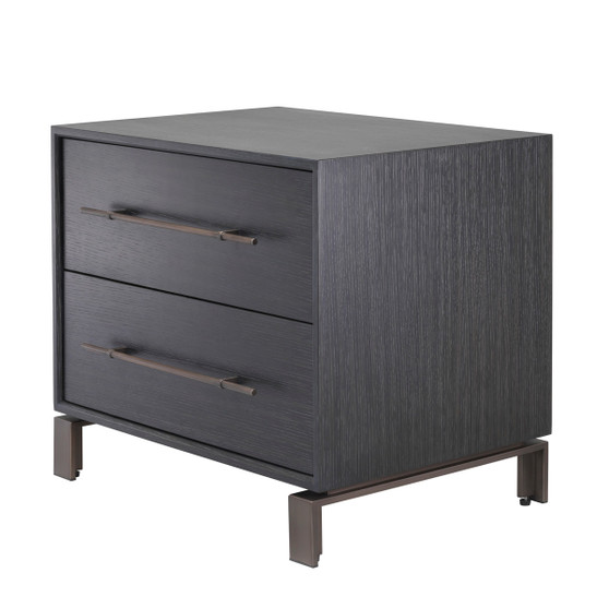 Bedside Table Canova Charcoal Grey Oak Veneer