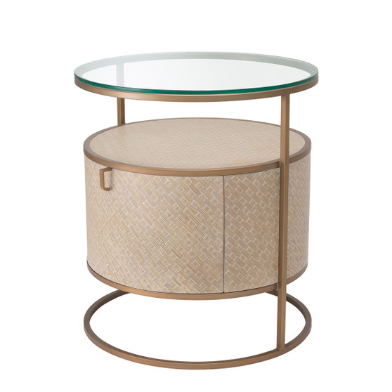 Bedside Table Napa Valley Woven Washed Oak Veneer