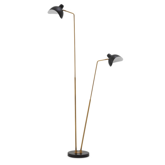 Floor Lamp Asta Double Antique Brass Finish