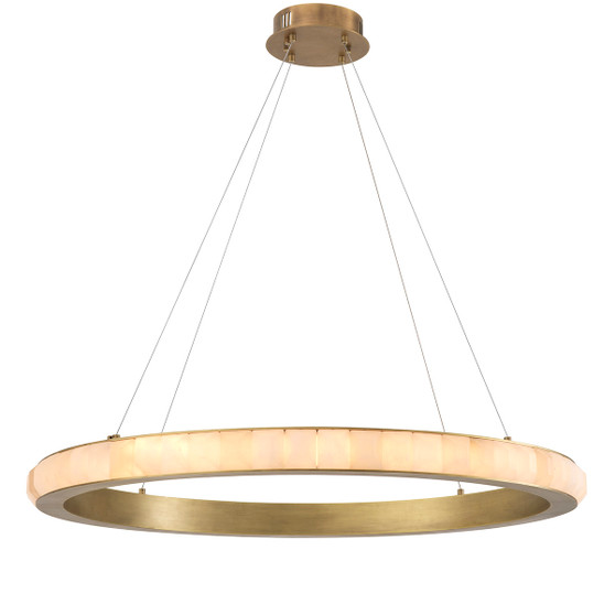 Chandelier Cabildo Antique Brass Finish/Alabaster