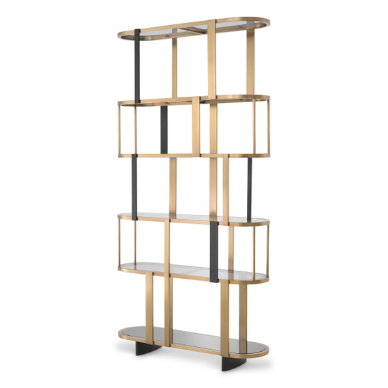 Cabinet Clio Round Brushed Brass Finish
