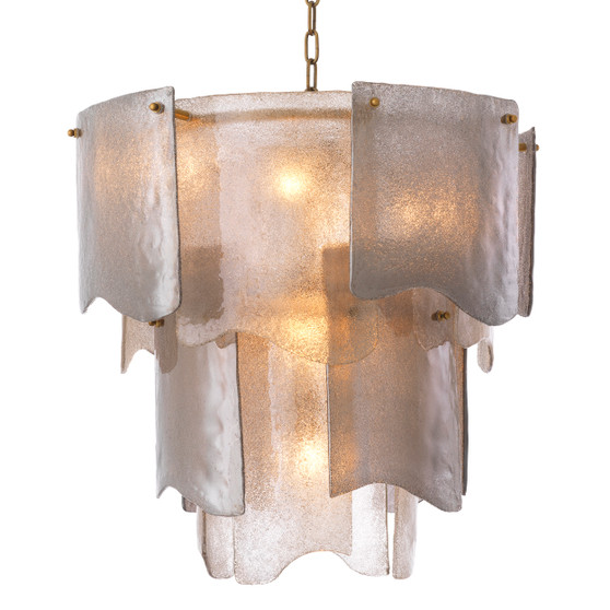 Chandelier Asinara S Antique Brass Finish/Smoke Glass