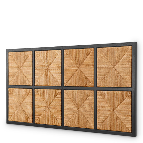 Headboard Aruba Classic Black Finish/Natural Seagrass