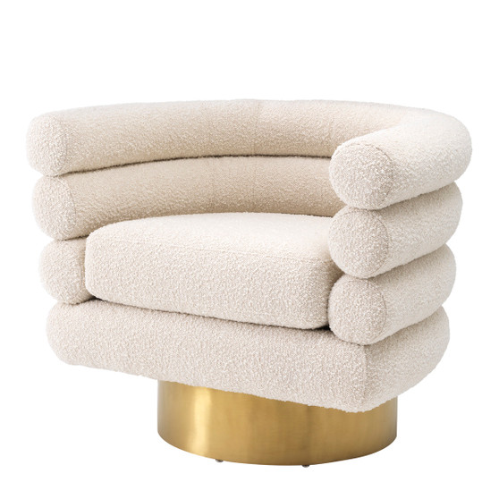 Swivel Chair Maguire Bouclé Cream