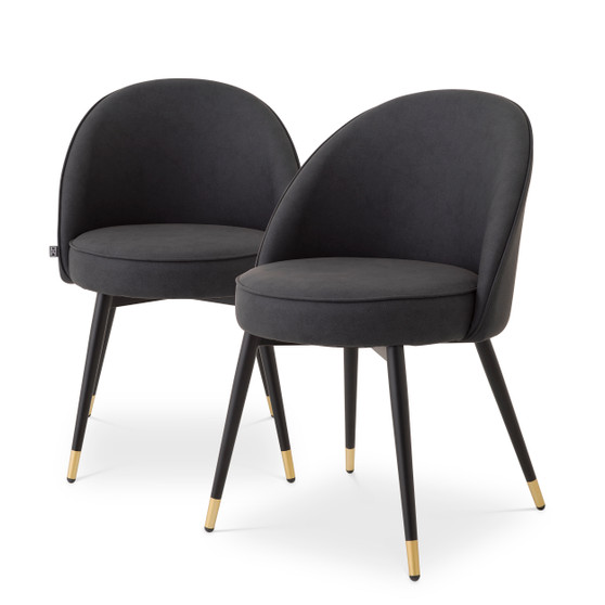 Dining Chair Cooper Faux Leather Grey Set of 2