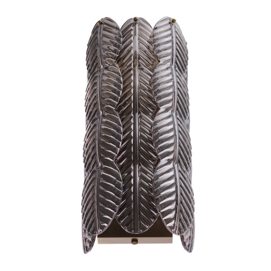Wall Lamp Sahure Brushed Brass Finish/Smoke Glass