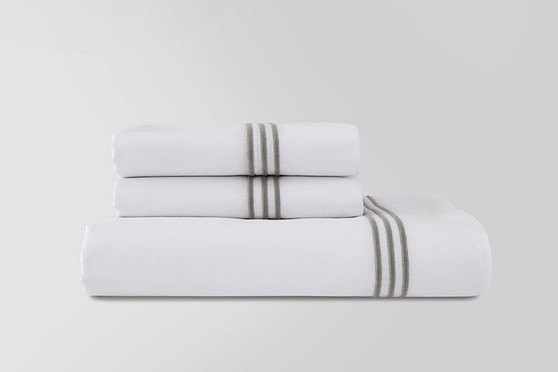 Madison Pillowcase Gray Embroidery Pair King