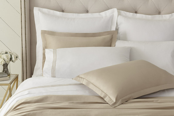 Madison Duvet Set Queen-Solid, Taupe-Duvet Cover 2 Standard Shams