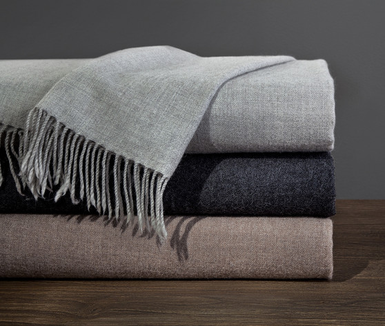 Alpaca Throw with Fringe Light Gray