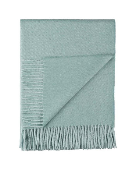Alpaca Throw with Fringe Sea Glass