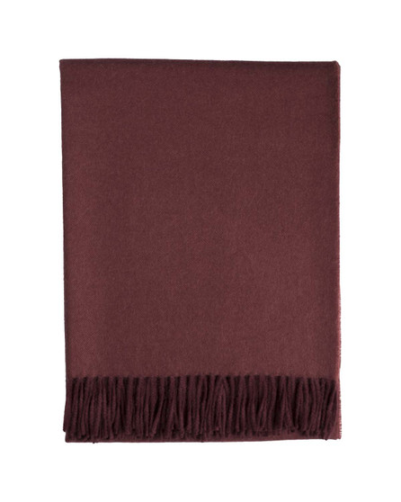 Alpaca Throw with Fringe Burgundy