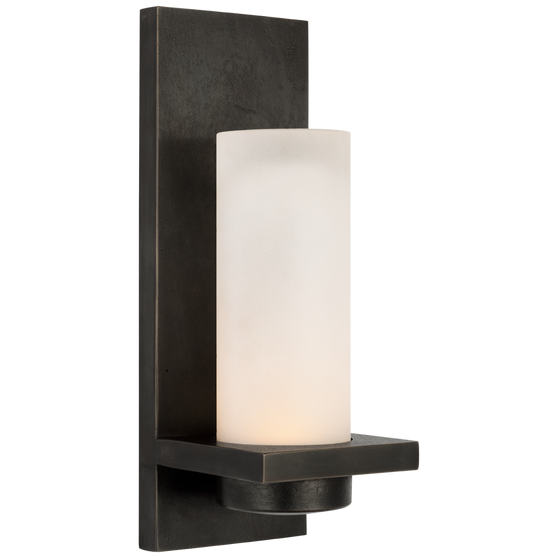 Cornado 12" Indoor/Outdoor Hurricane Sconce in Museum Bronze with Etched Crystal