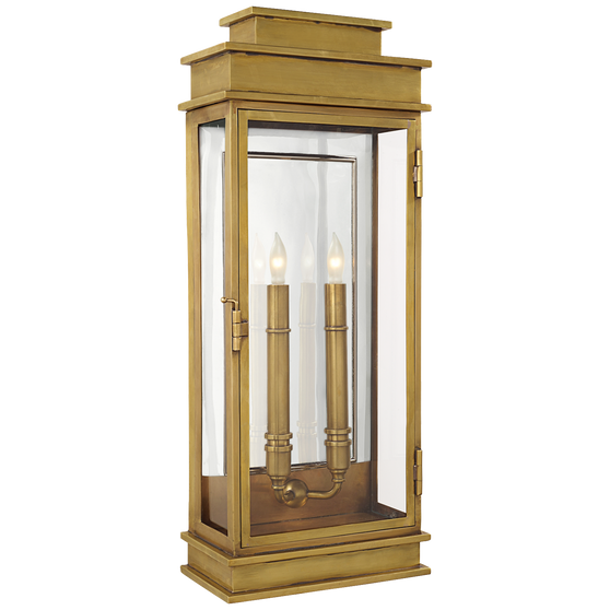 Linear Lantern Tall in Antique-Burnished Brass