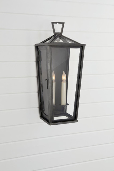 Darlana Small Tall 3/4 Wall Lantern in Bronze