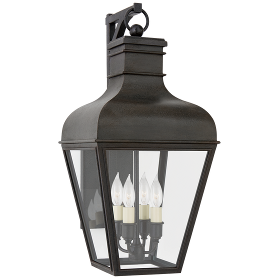 Fremont Small Bracketed Wall Lantern in French Rust with Clear Glass