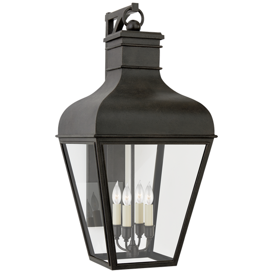 Fremont Medium Bracketed Wall Lantern in French Rust with Clear Glass