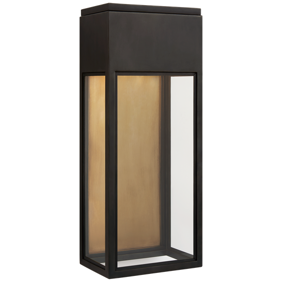 Irvine Medium 3/4 Wall Lantern in Bronze with Clear Glass