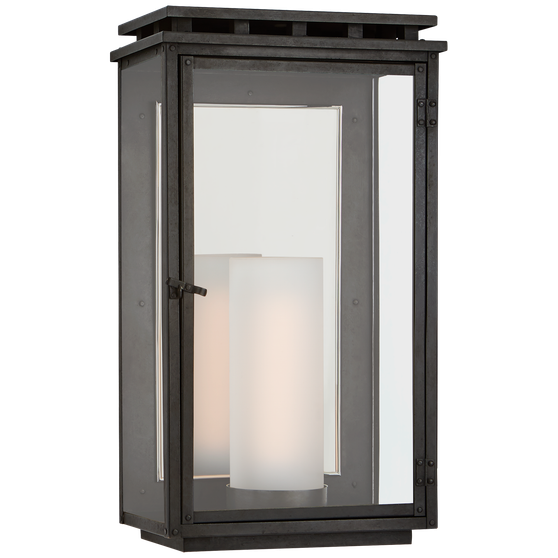 Cheshire Medium 3/4 Wall Lantern in Aged Iron with Clear Glass