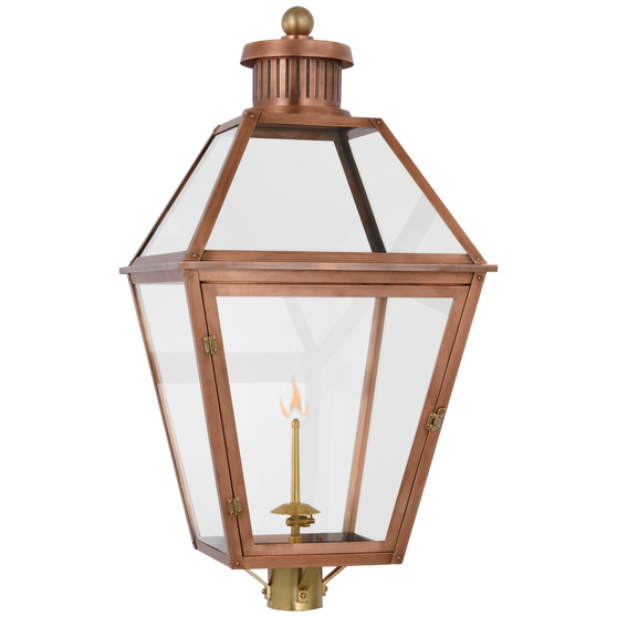 Stratford Gas Post Light in Soft Copper with Clear Glass