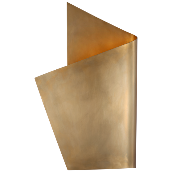 Piel Left Wrapped Sconce in Antique-Burnished Brass