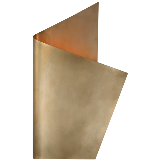 Piel Right Wrapped Sconce in Antique-Burnished Brass