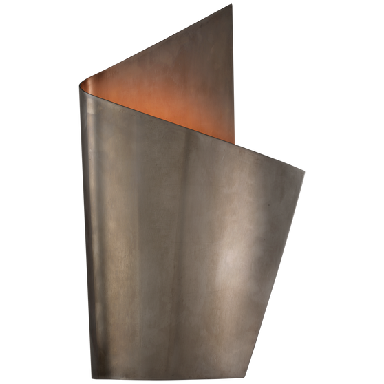 Piel Right Wrapped Sconce in Pewter