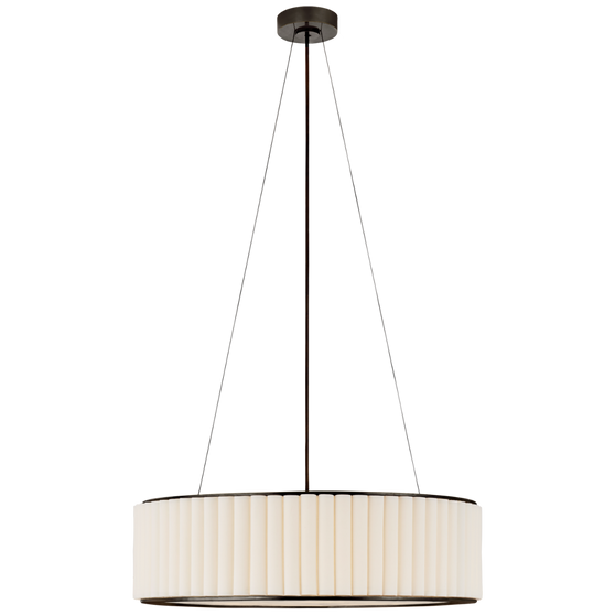 Palati Large Hanging Shade in Bronze with Linen Shade