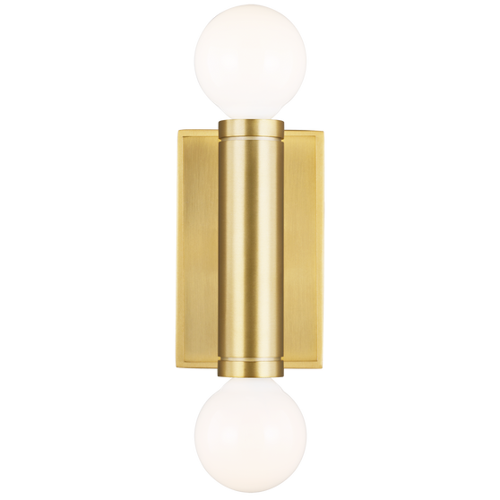 Beckham Modern Double Sconce, Burnished Brass