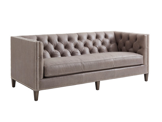Monaco Leather Tufted Sofa