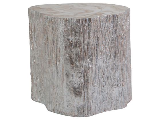 Trunk Segment Side Table - Silver Leaf