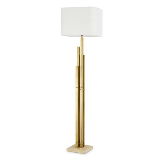 Floor Lamp Destino Vintage Brass Finish Incl Shade