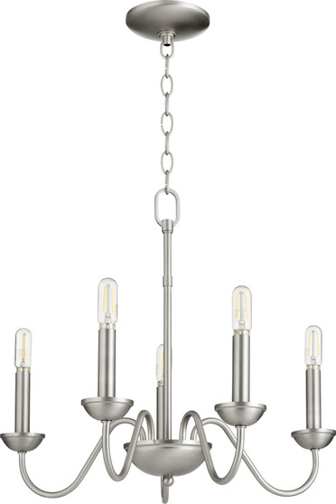 5 Light Chandelier - Nickel