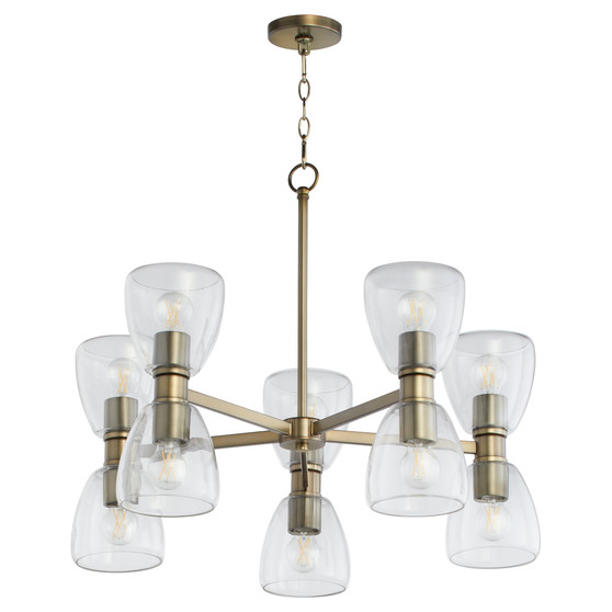 Relo 5+5 Light Chandelier - Dark Brass